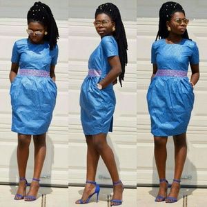 ON SALES Women African print knee length dress